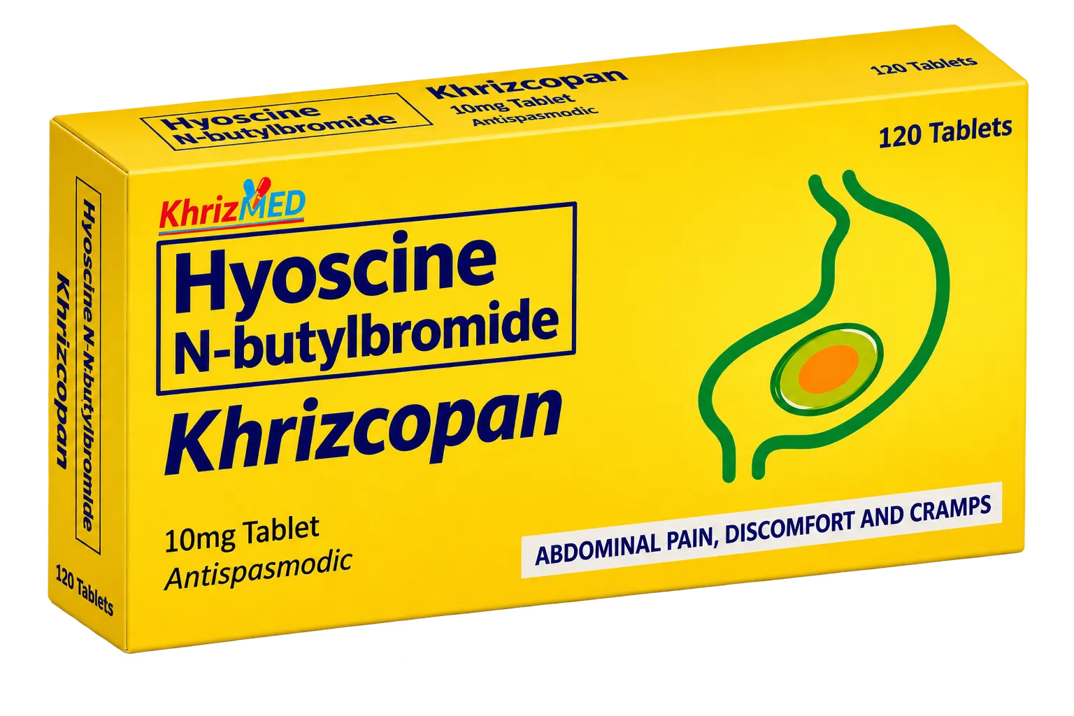 Khrizcopan carton, Hyoscine N-butylbromide 10 mg tablet