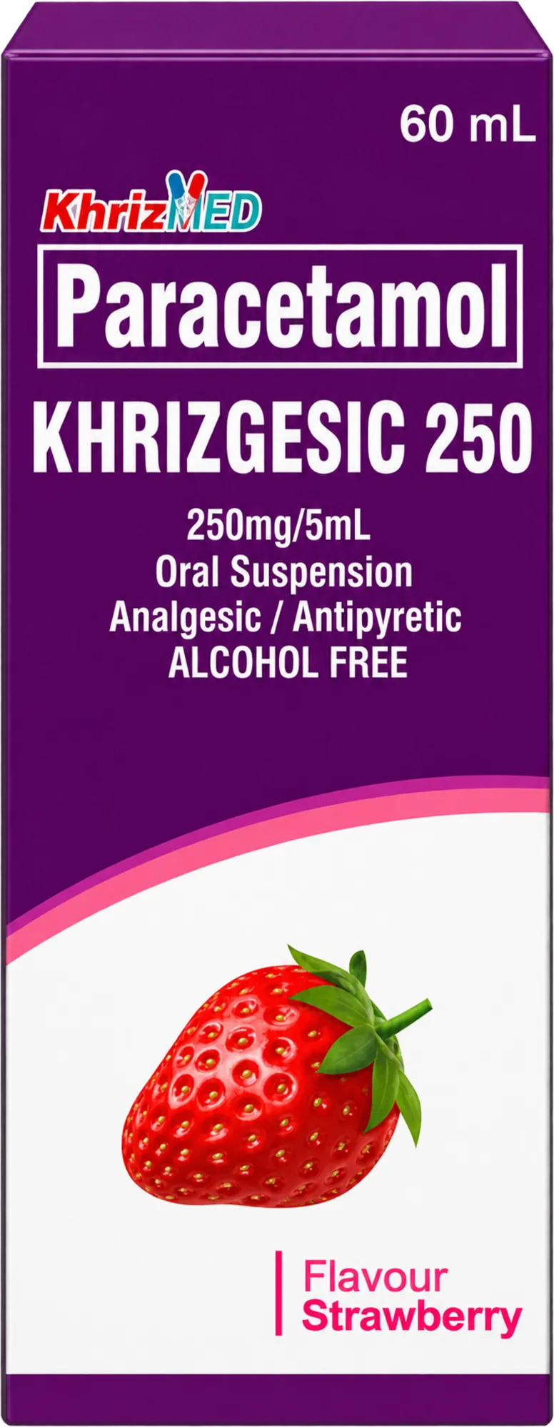 Khrizgesic 250 carton, Paracetamol 250 mg per 5 mL oral suspension