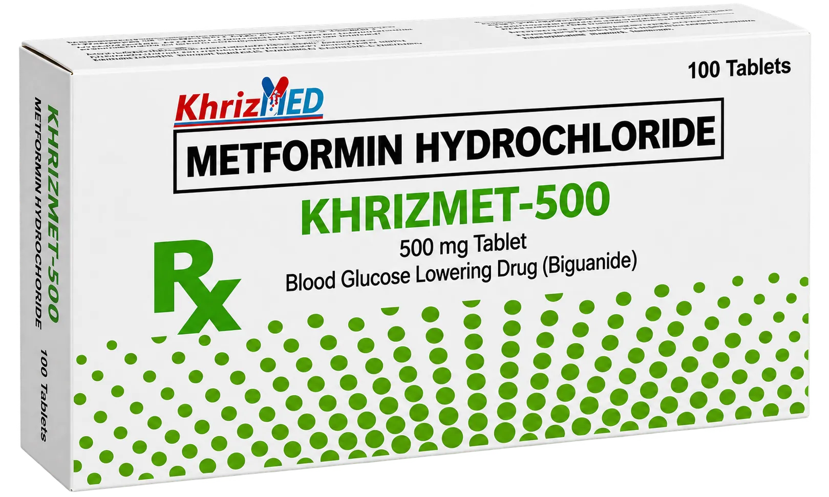 Khrizmet-500 carton, Metformin Hydrochloride 500 mg tablet