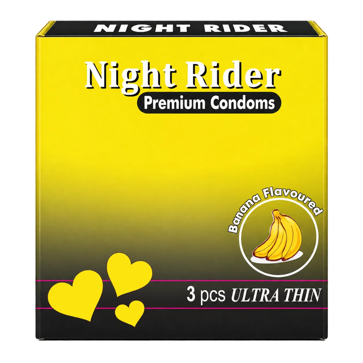 Night Rider Ultra Thin banana flavoured condom, box of 3