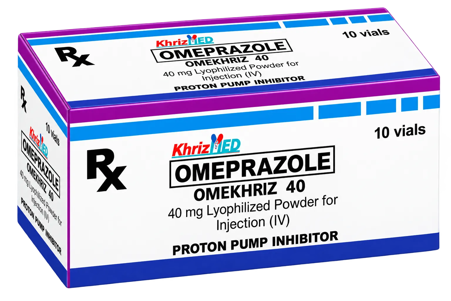 Omekhriz 40 carton, Omeprazole 40 mg lyophilized powder for injection