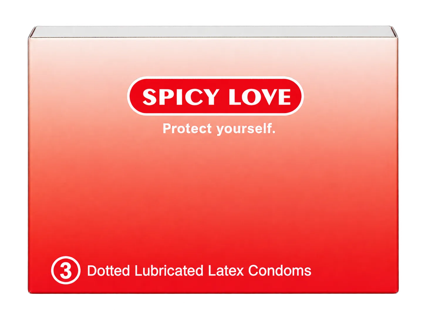 Spicy Love dotted lubricated latex condom, box of 3