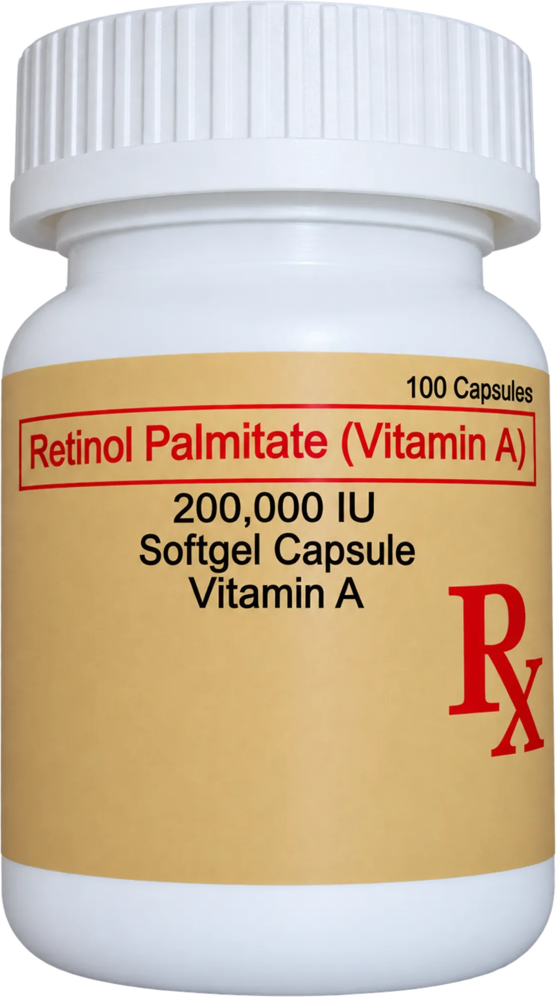 Retinol Palmitate Vitamin A 200,000 IU softgel capsule bottle